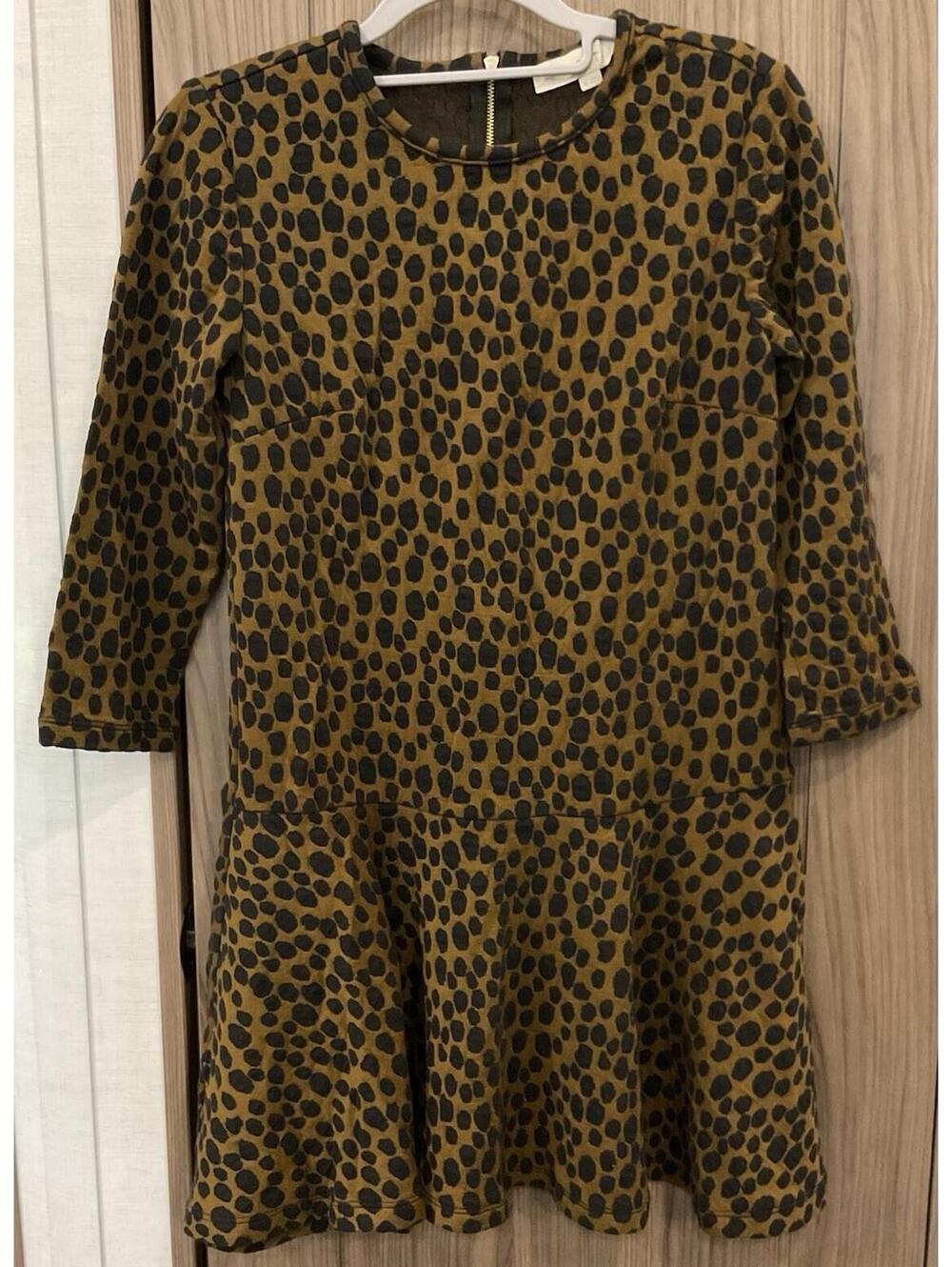 Loft Ann Taylor Womens Long Sleeve Animal Print ZIP Back Short Dress Size XS